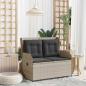 Preview: ARDEBO.de - Gartenbank Hellgrau Poly-Rattan