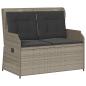 Preview: Gartenbank Hellgrau Poly-Rattan