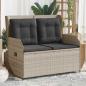 Preview: Gartenbank Hellgrau Poly-Rattan