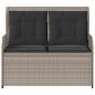 Preview: Gartenbank Hellgrau Poly-Rattan