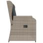 Preview: Gartenbank Hellgrau Poly-Rattan
