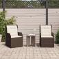 Preview: ARDEBO.de - Gartenbank 2 stk. Braun Poly-Rattan
