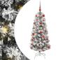 Preview: Künstlicher klappbarer Weihnachtsbaum Grün und Weiß 120 cm