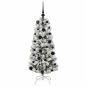 Preview: Künstlicher klappbarer Weihnachtsbaum Grün und Weiß 120 cm