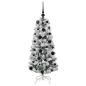 Preview: Künstlicher klappbarer Weihnachtsbaum Grün und Weiß 120 cm