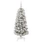 Preview: Künstlicher klappbarer Weihnachtsbaum Grün und Weiß 120 cm