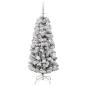 Preview: Künstlicher klappbarer Weihnachtsbaum Grün und Weiß 120 cm