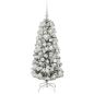 Preview: Künstlicher klappbarer Weihnachtsbaum Grün und Weiß 120 cm