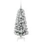 Preview: Künstlicher klappbarer Weihnachtsbaum Grün und Weiß 120 cm