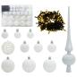 Preview: Künstlicher klappbarer Weihnachtsbaum Grün und Weiß 120 cm