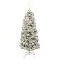 Preview: Künstlicher klappbarer Weihnachtsbaum Grün und Weiß 120 cm