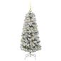Preview: Künstlicher klappbarer Weihnachtsbaum Grün und Weiß 120 cm