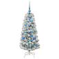 Preview: Künstlicher klappbarer Weihnachtsbaum Grün und Weiß 120 cm
