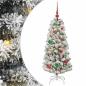 Preview: Künstlicher klappbarer Weihnachtsbaum Grün und Weiß 120 cm