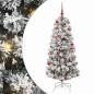 Preview: Künstlicher klappbarer Weihnachtsbaum Grün und Weiß 150 cm
