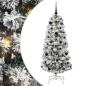 Preview: Künstlicher klappbarer Weihnachtsbaum Grün und Weiß 150 cm