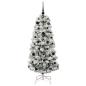 Preview: Künstlicher klappbarer Weihnachtsbaum Grün und Weiß 150 cm
