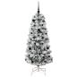 Preview: Künstlicher klappbarer Weihnachtsbaum Grün und Weiß 150 cm