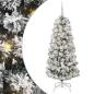 Preview: Künstlicher klappbarer Weihnachtsbaum Grün und Weiß 150 cm