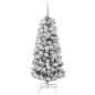 Preview: Künstlicher klappbarer Weihnachtsbaum Grün und Weiß 150 cm