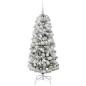 Preview: Künstlicher klappbarer Weihnachtsbaum Grün und Weiß 150 cm