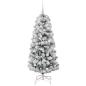Preview: Künstlicher klappbarer Weihnachtsbaum Grün und Weiß 150 cm