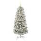 Preview: Künstlicher klappbarer Weihnachtsbaum Grün und Weiß 150 cm