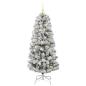 Preview: Künstlicher klappbarer Weihnachtsbaum Grün und Weiß 150 cm