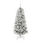 Preview: Künstlicher klappbarer Weihnachtsbaum Grün und Weiß 150 cm
