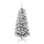 Preview: Künstlicher klappbarer Weihnachtsbaum Grün und Weiß 150 cm