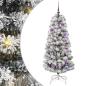 Preview: Künstlicher klappbarer Weihnachtsbaum Grün und Weiß 150 cm