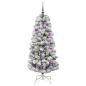 Preview: Künstlicher klappbarer Weihnachtsbaum Grün und Weiß 150 cm