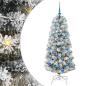 Preview: Künstlicher klappbarer Weihnachtsbaum Grün und Weiß 150 cm