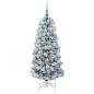 Preview: Künstlicher klappbarer Weihnachtsbaum Grün und Weiß 150 cm