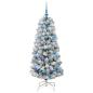 Preview: Künstlicher klappbarer Weihnachtsbaum Grün und Weiß 150 cm