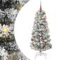 Preview: Künstlicher klappbarer Weihnachtsbaum Grün und Weiß 150 cm