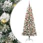 Preview: Künstlicher klappbarer Weihnachtsbaum Grün und Weiß 180 cm