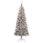 Preview: Künstlicher klappbarer Weihnachtsbaum Grün und Weiß 180 cm