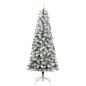 Preview: Künstlicher klappbarer Weihnachtsbaum Grün und Weiß 180 cm