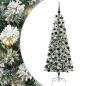 Preview: Künstlicher klappbarer Weihnachtsbaum Grün und Weiß 180 cm