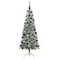Preview: Künstlicher klappbarer Weihnachtsbaum Grün und Weiß 180 cm