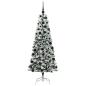 Preview: Künstlicher klappbarer Weihnachtsbaum Grün und Weiß 180 cm