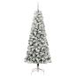 Preview: Künstlicher klappbarer Weihnachtsbaum Grün und Weiß 180 cm