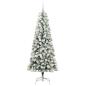 Preview: Künstlicher klappbarer Weihnachtsbaum Grün und Weiß 180 cm