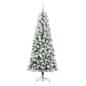 Preview: Künstlicher klappbarer Weihnachtsbaum Grün und Weiß 180 cm