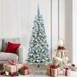 Preview: ARDEBO.de - Künstlicher klappbarer Weihnachtsbaum Grün und Weiß 180 cm