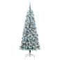 Preview: Künstlicher klappbarer Weihnachtsbaum Grün und Weiß 180 cm