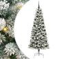 Preview: Künstlicher klappbarer Weihnachtsbaum Grün und Weiß 210 cm