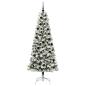 Preview: Künstlicher klappbarer Weihnachtsbaum Grün und Weiß 210 cm