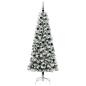 Preview: Künstlicher klappbarer Weihnachtsbaum Grün und Weiß 210 cm